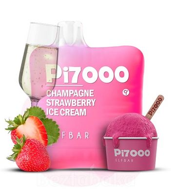 Elfbar PI7000 Pod - Champagne Strawberry Ice Cream 5% Одноразовая Подсистема (50 мг)